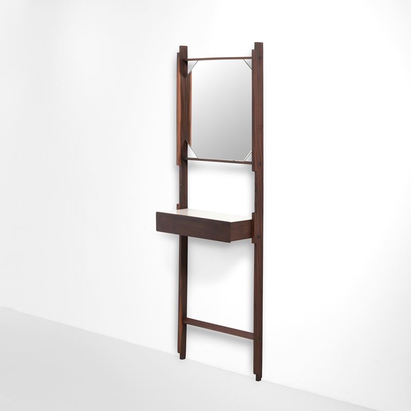 Specchio con mensola a parete  - Asta Design Lab - Cambi Casa d'Aste