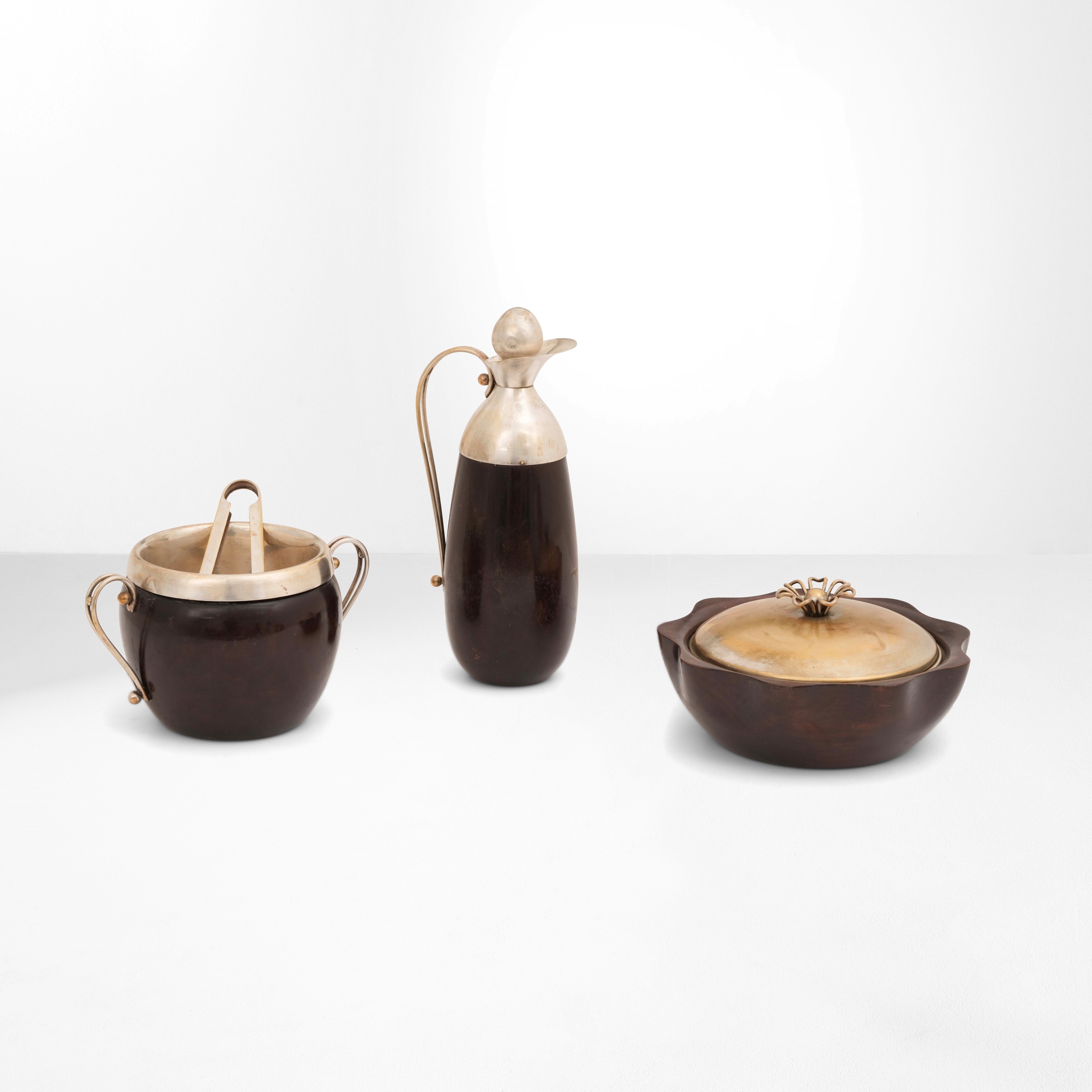 Aldo Tura - Set Composto da Scatola, Brocca e una Porta Ghiaccio