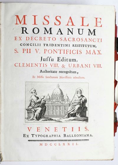 Missale Romanum Ex Decreto Sacrosanti Concilii Tridentini..venetiis, Ex Typographia Balleoniana, ...