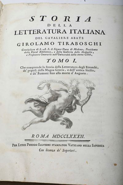 Tiraboschi Girolamo (1731-1794) Storia della Letteratura Italianaroma, per Luigi Perego Salvioni ...
