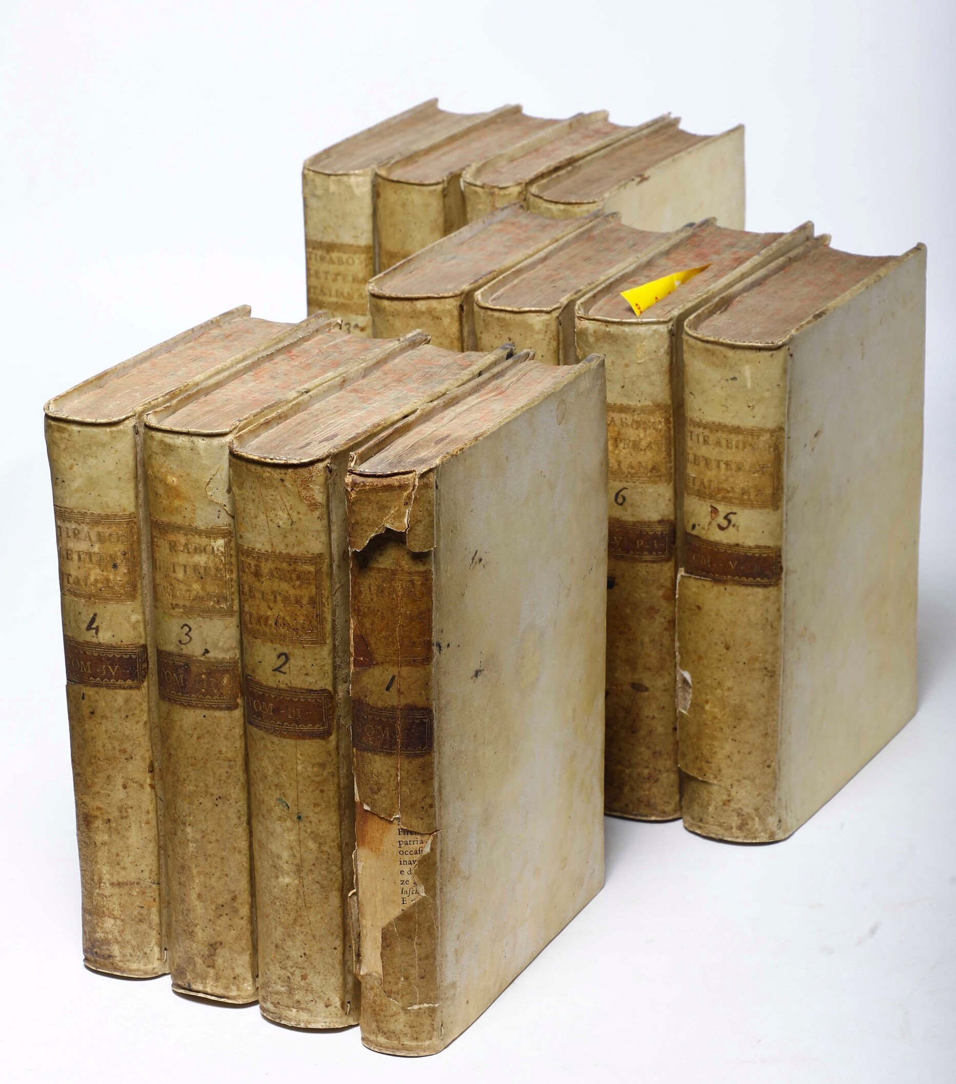 TIRABOSCHI, Girolamo, Storia della letteratura italiana, Roma, 1782-1785, in due volumi in-folio