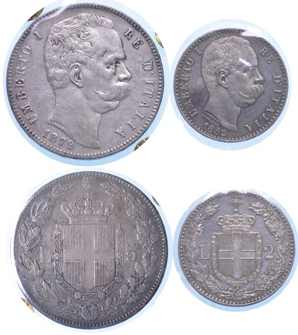 REGNO D’ITALIA. UMBERTO I DI SAVOIA, 1878-1900. Lotto di due monete.