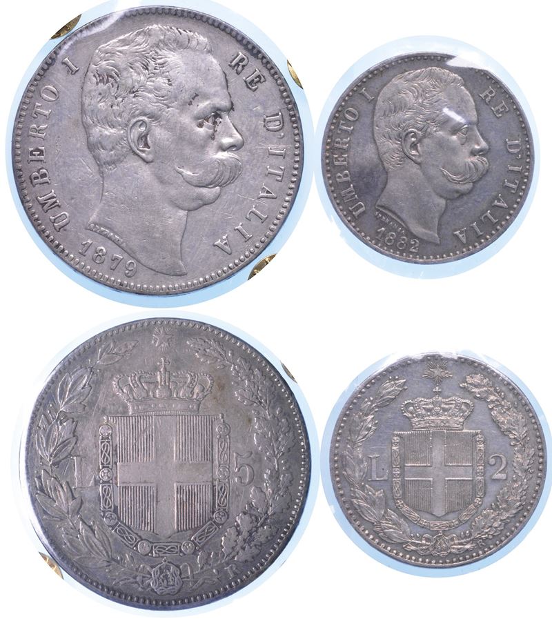 REGNO D’ITALIA. UMBERTO I DI SAVOIA, 1878-1900. Lotto di due monete.  - Asta Numismatica - I - Cambi Casa d'Aste
