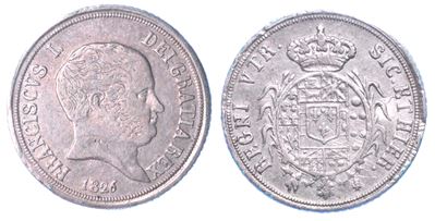 Napoli. Francesco i di Borbone, 1825-1830. Carlino 1826.