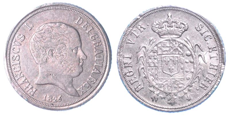 NAPOLI. FRANCESCO I DI BORBONE, 1825-1830. Carlino 1826.  - Asta Numismatica - I - Cambi Casa d'Aste