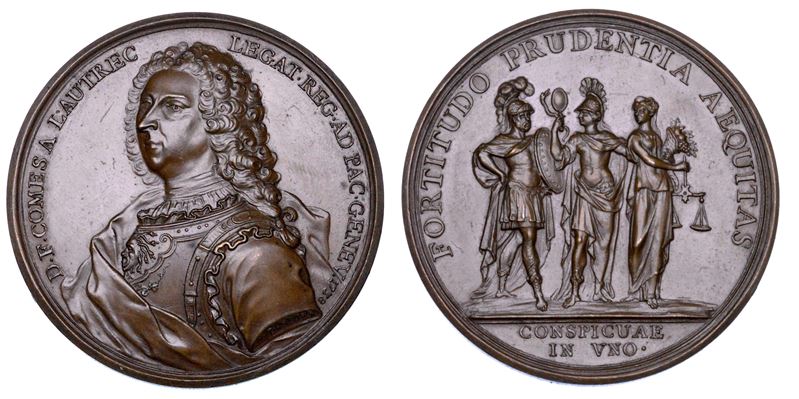 SVIZZERA. GINEVRA. Medaglia in bronzo 1738.  - Auction Numismatics - Medals and popes - II - Cambi Casa d'Aste