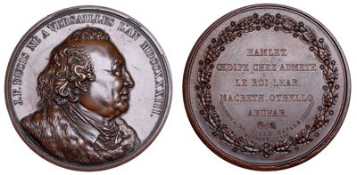 Francia. Jean Francois Ducis, 1733-1816. Medaglia in Bronzo 1828.