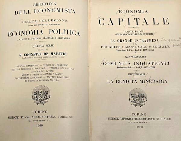 Economia Autori Vari Biblioteca dell'economista... Torino, Utet, secolo XIX