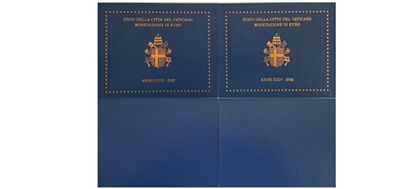 Vaticano 2002 - 2 divisionali Euro FdC.