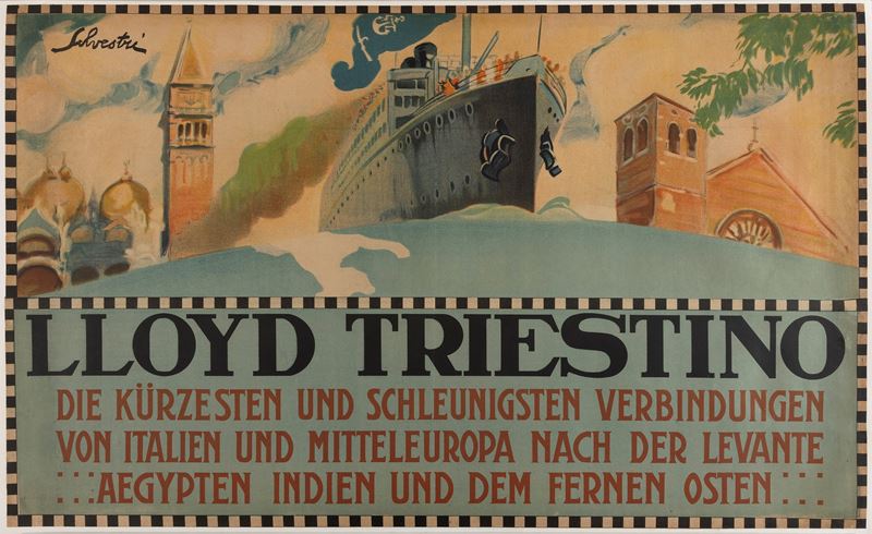 Tullio Silvestri : Lloyd Triestino  - Auction Vintage Posters and Collectible - Cambi Casa d'Aste
