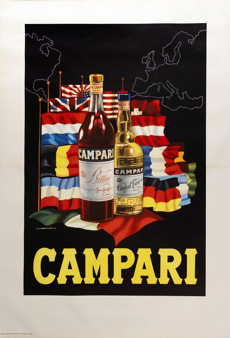 Nino Nanni : Campari Mondo  - Asta Manifesti d'Epoca e Collectible - Cambi Casa d'Aste