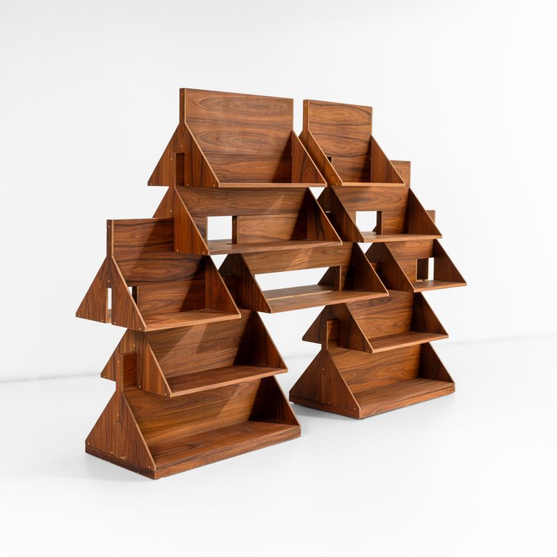 Ugo La Pietra : Libreria a doppia faccia Uno sull'altro  - Asta Design 200 - Cambi Casa d'Aste