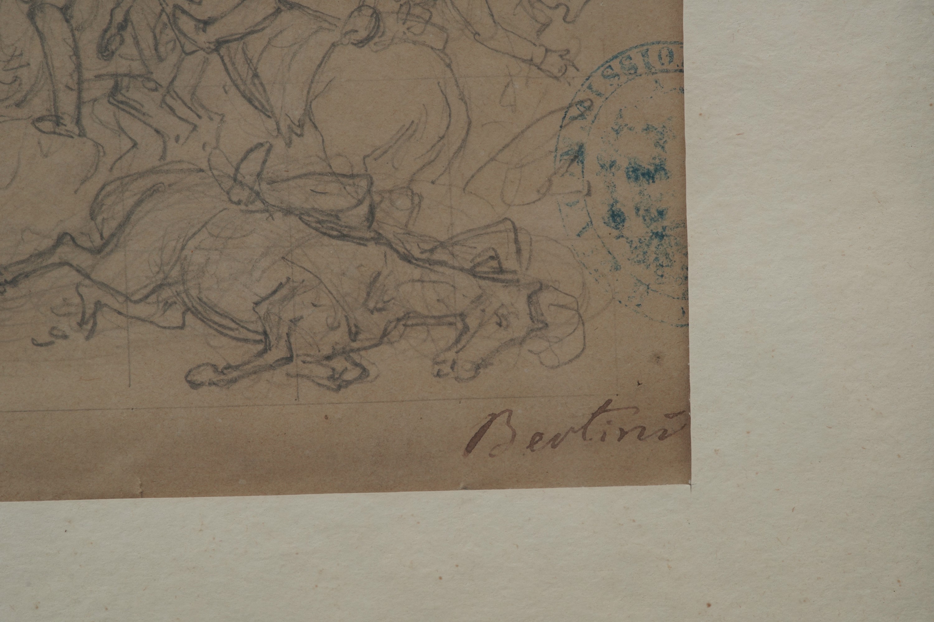 Bertini, Rivoluzione di Palermo (12 gennaio 1848), bozzetto a matita