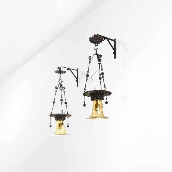 Carlo Rizzarda - Due lampade a parete.