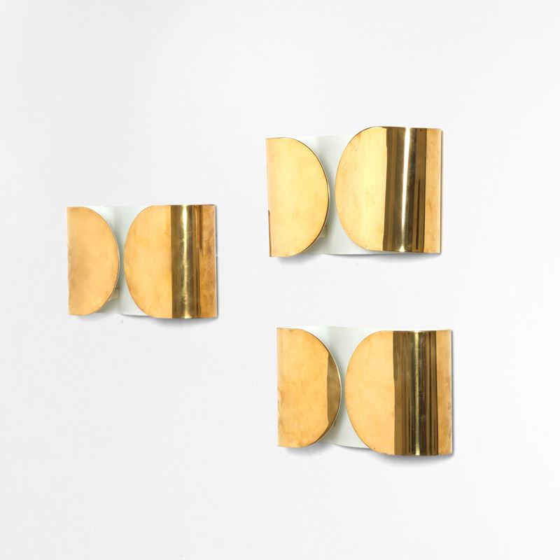 Tobia Scarpa : Tre lampade a parete mod. Foglio  - Auction Design - Cambi Casa d'Aste