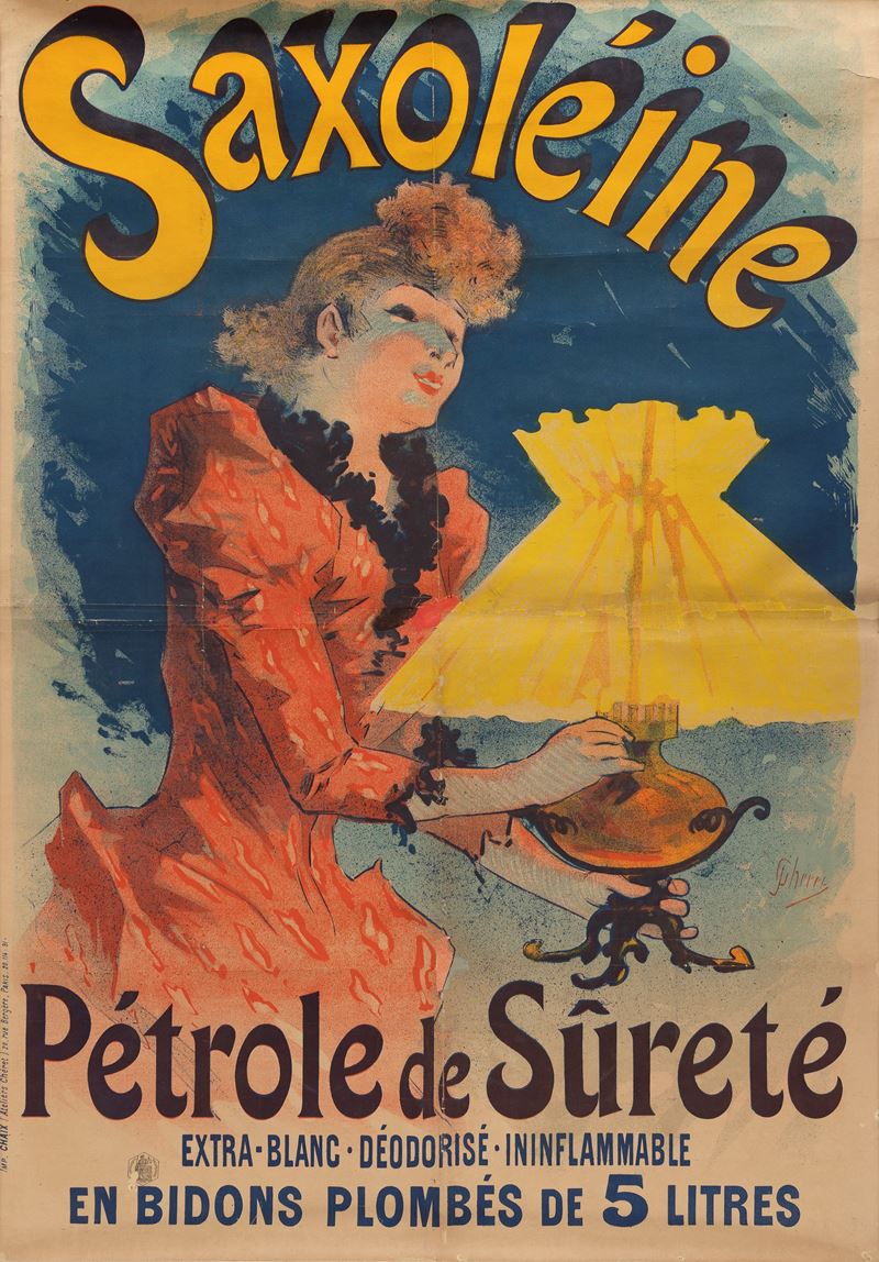 Jules Chéret : Saxolèine - Pètrole de Sûretè  - Auction Vintage Posters and Collectible - Cambi Casa d'Aste