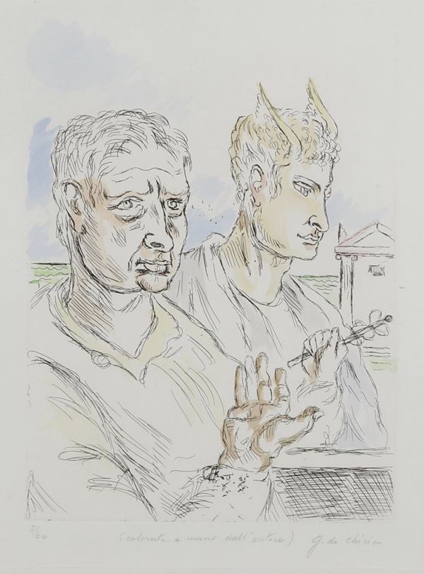 Giorgio De Chirico - Autoritratto con Mercurio