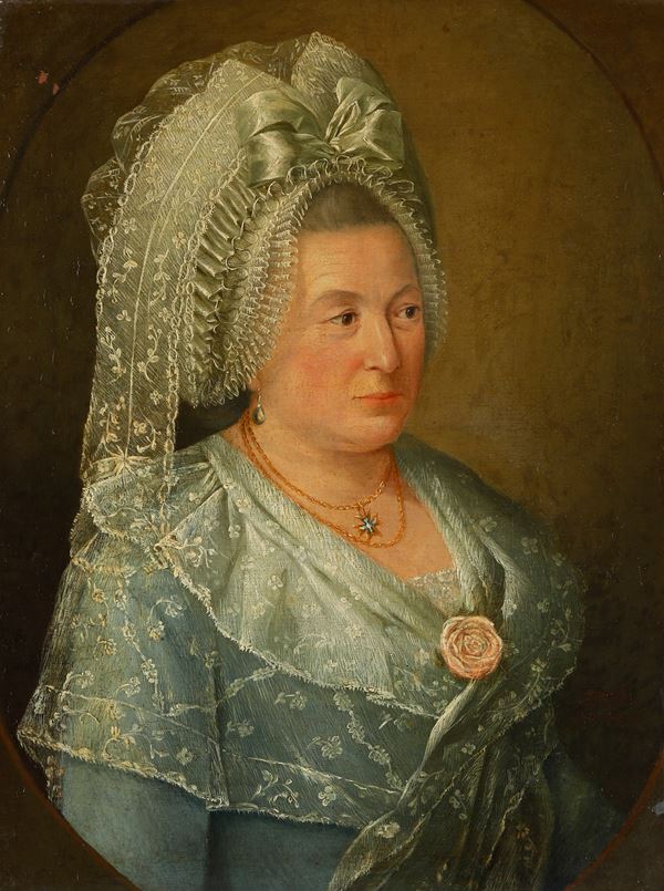 Scuola del XIX secolo Ritratto di anziana gentildonna