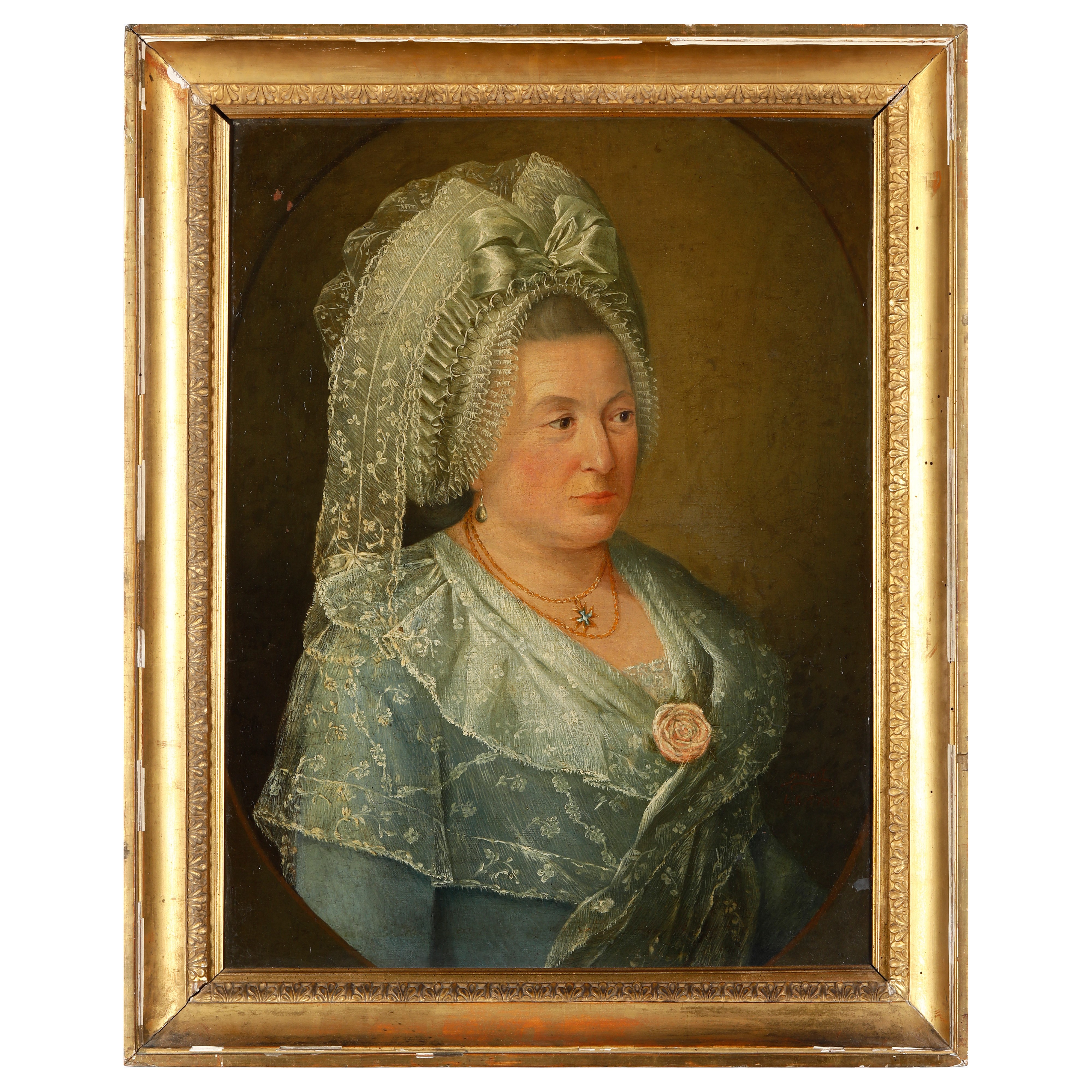 Scuola del XIX Secolo Ritratto di Anziana Gentildonna