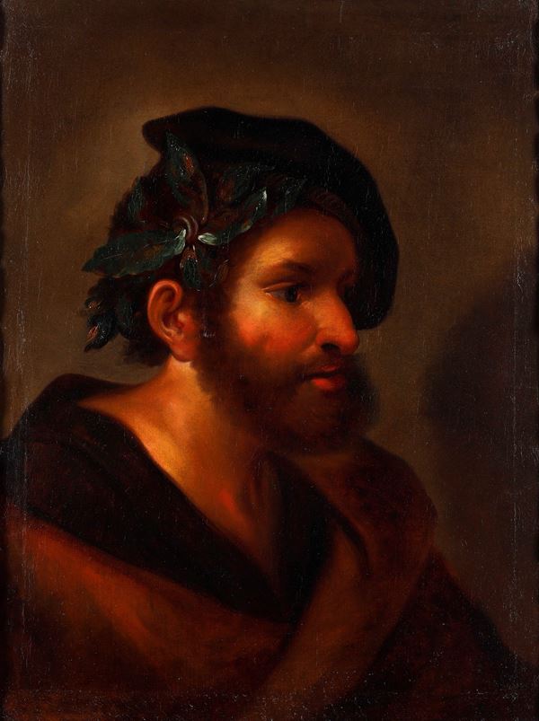 Scuola del XVIII secolo Ritratto di poeta laureato