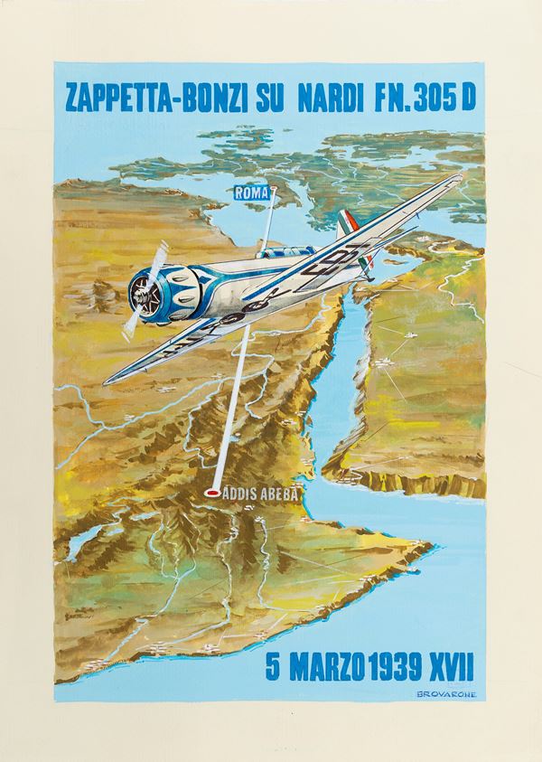 Zappetta - Bonzi su Nardi FN.305 D - Volo Roma - Addis Abeba