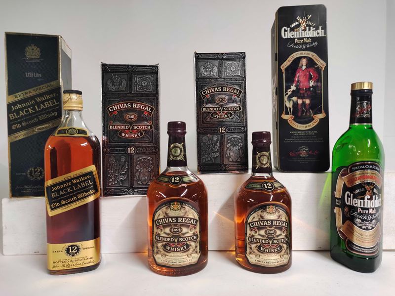 Johnnie Walker, Chivas Regal, Glenfiddich, Pure Malt & Scotch Whisky  - Auction Spring Wines and Spirits - Cambi Casa d'Aste