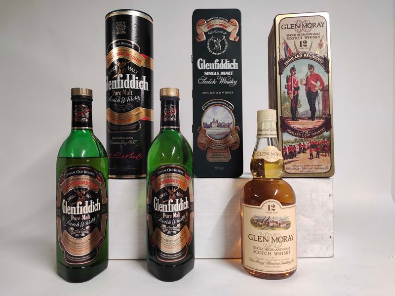 Glenfiddich, Glen Moray, Pure Malt & Single Malt Whisky  - Auction Spring Wines and Spirits - Cambi Casa d'Aste