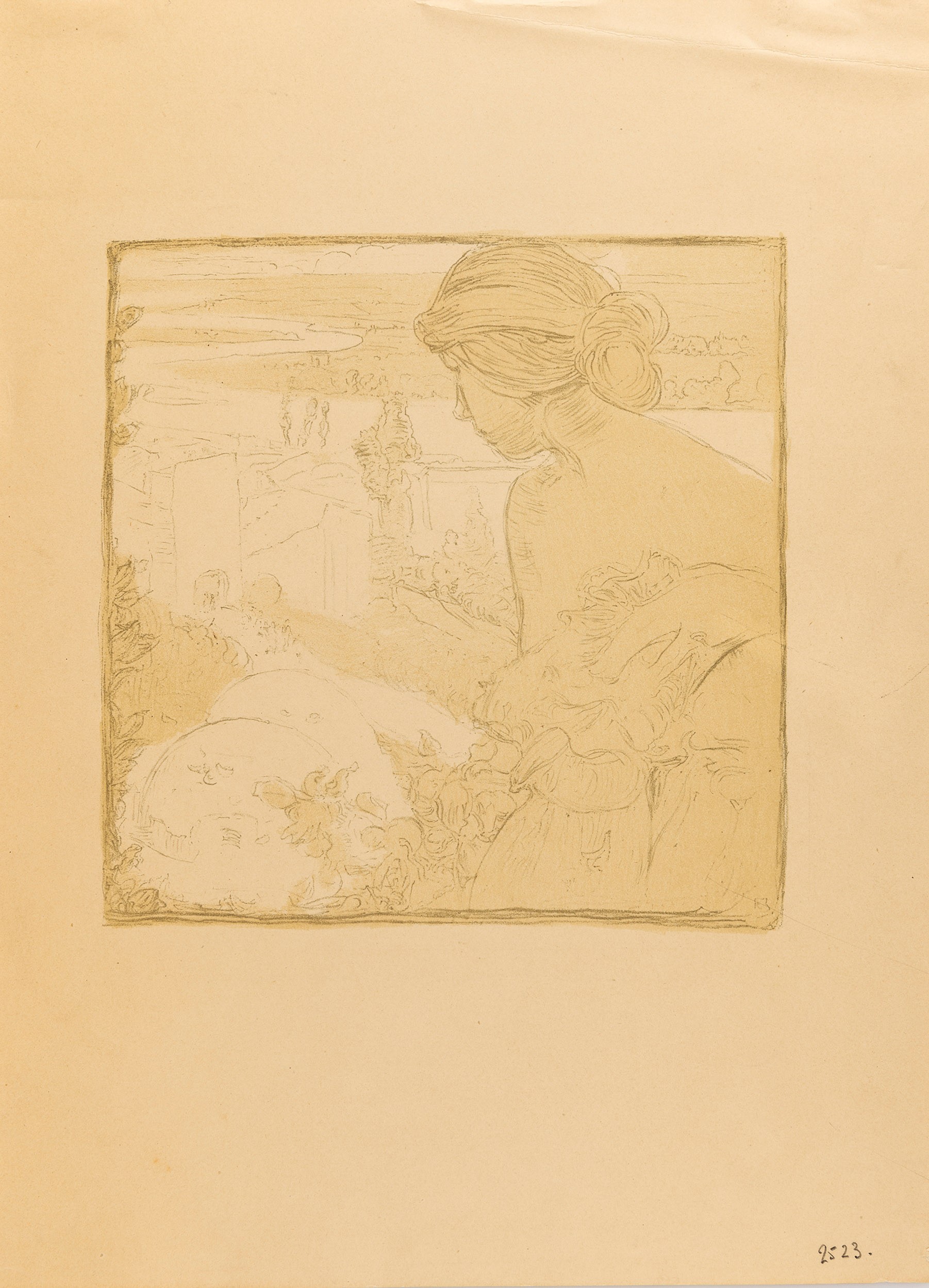 Frank Brangwyn - Woman's Figure in Landscape