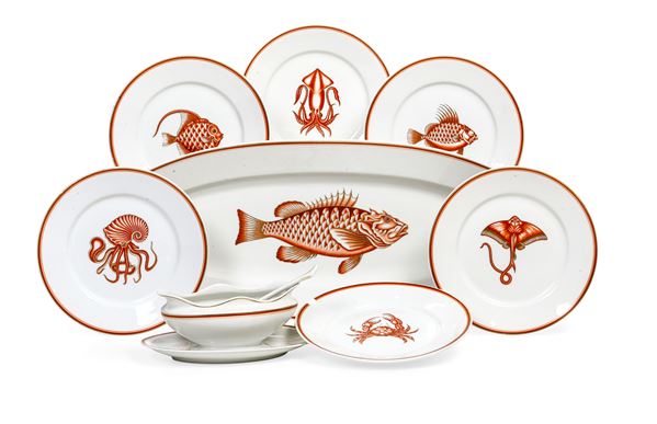 Servizio da pesce Doccia, Manifattura Richard Ginori, 1930-1935 circa Modello di Gio Ponti (1891–1979) 