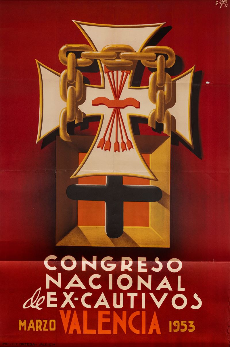 E.Yelo : Congreso Nacional de Ex-Cautivos Valencia  - Auction Vintage Posters and Collectible - Cambi Casa d'Aste