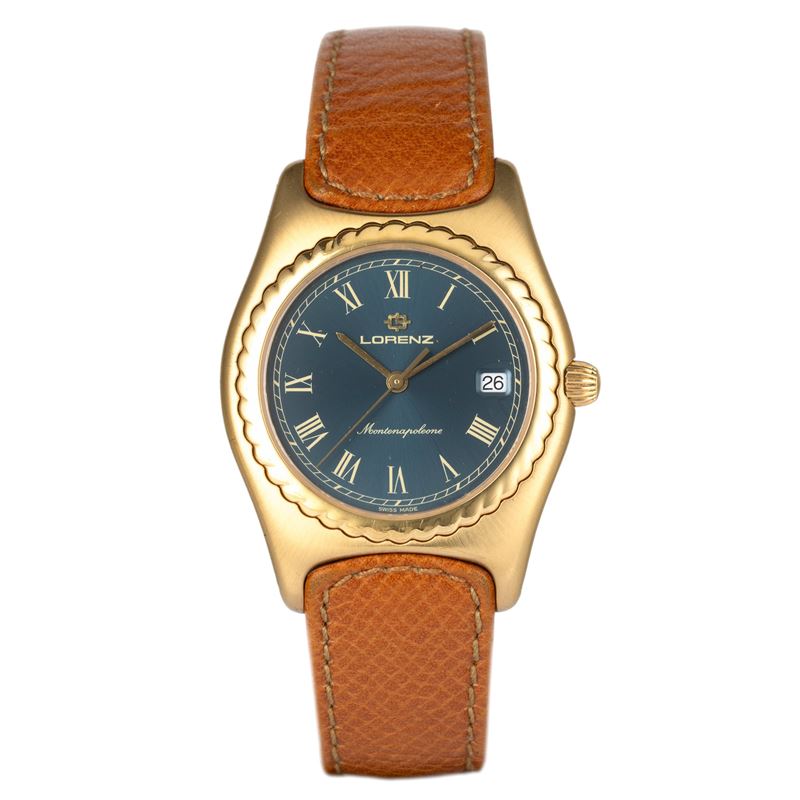 LORENZ : Montenapoleone in acciaio laminato, quadrante grigio Soleil, movimento al quarzo, 34 mm   - Asta Orologi da Polso - Cambi Casa d'Aste