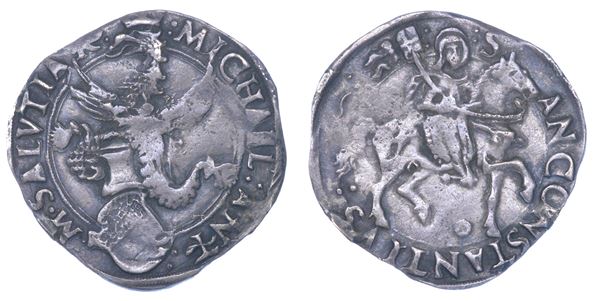 CARMAGNOLA. MICHELE ANTONIO DI SALUZZO, 1504-1528. Cornuto.