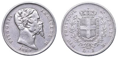 Re Eletto. Vittorio Emanuele II di Savoia, 1859-1861. Lira 1859. Bologna.