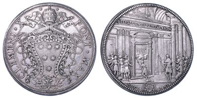 Stato Pontificio. Clemente X, 1670-1676. Piastra 1675 (anno Santo).