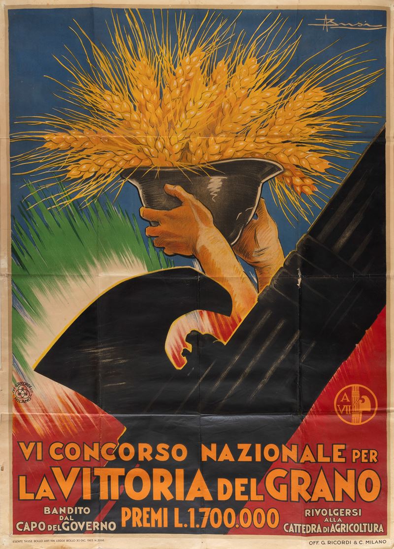Adolfo Busi : VI Concorso Nazionale per la Vittoria del Grano  - Auction Vintage Posters and Collectible - Cambi Casa d'Aste