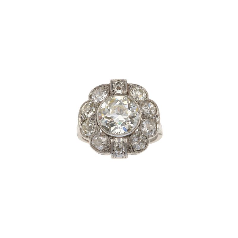 Old-cut diamond weighing approximateli 2.30 carats and platinum ring  - Auction Fine Jewellery - Cambi Casa d'Aste