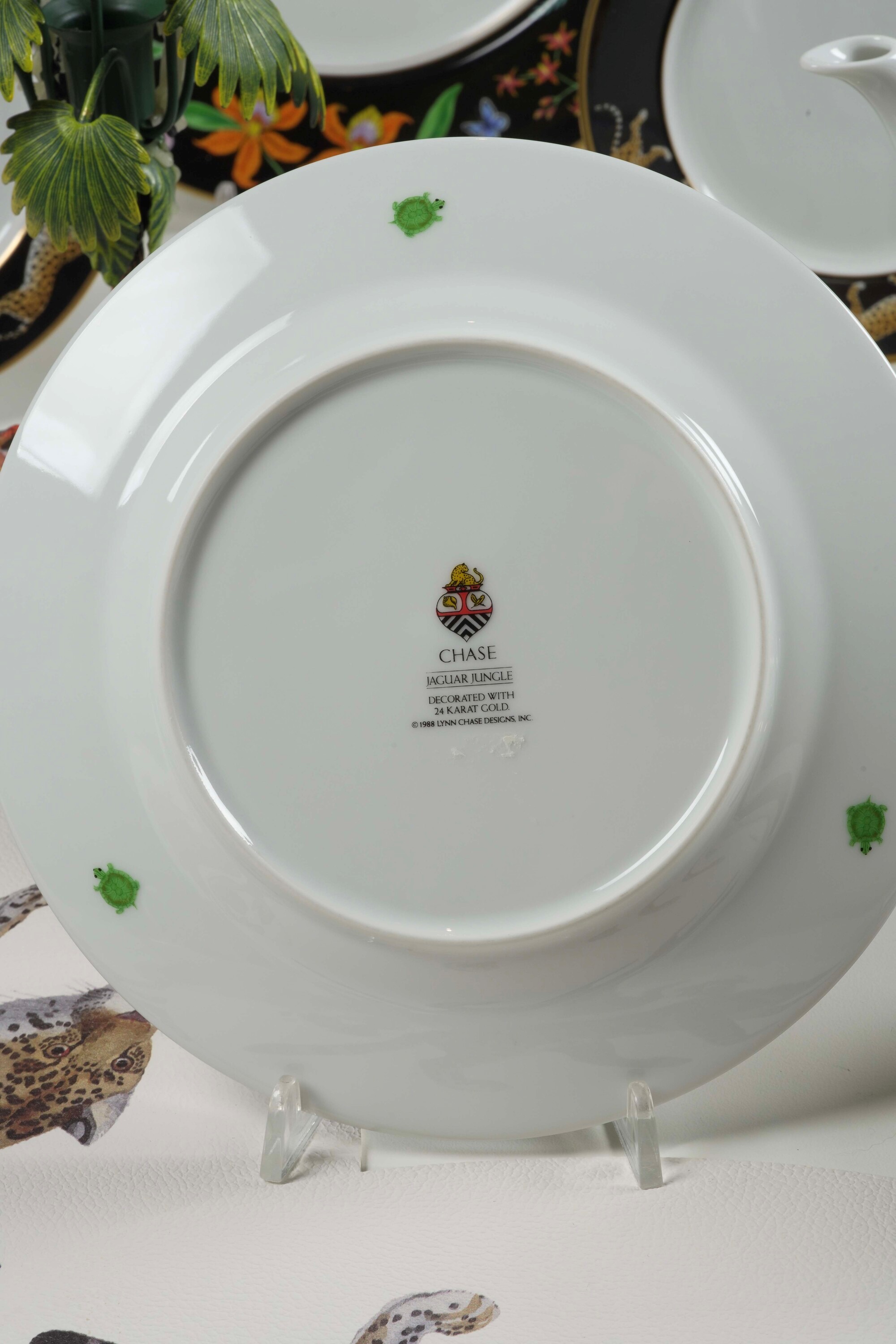 Servizio da Tavola “jaguar Jungle” Usa, Manifattura Lynn Chase Designs Inc., Fine XX Secolo