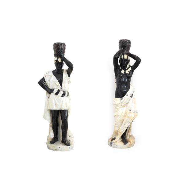 Coppia di mori portavaso. Arte del XX secolo