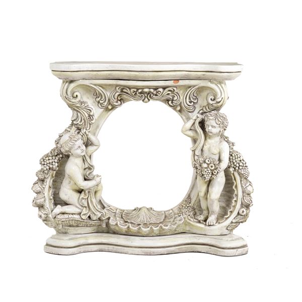 Console in ceramica invetriata. XX secolo