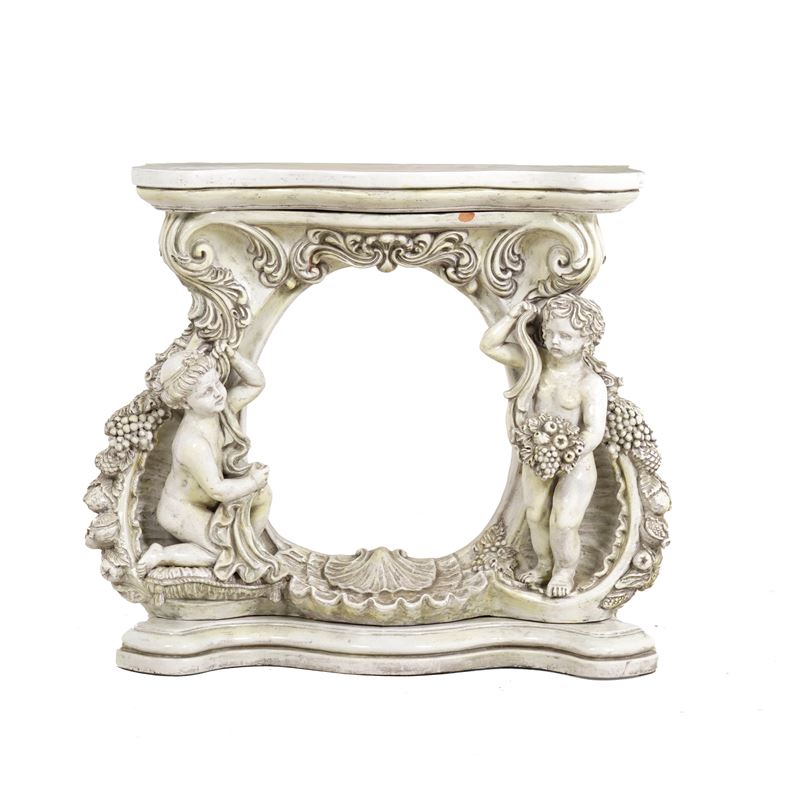 Console in ceramica invetriata. XX secolo  - Asta Antiquariato - Cambi Casa d'Aste