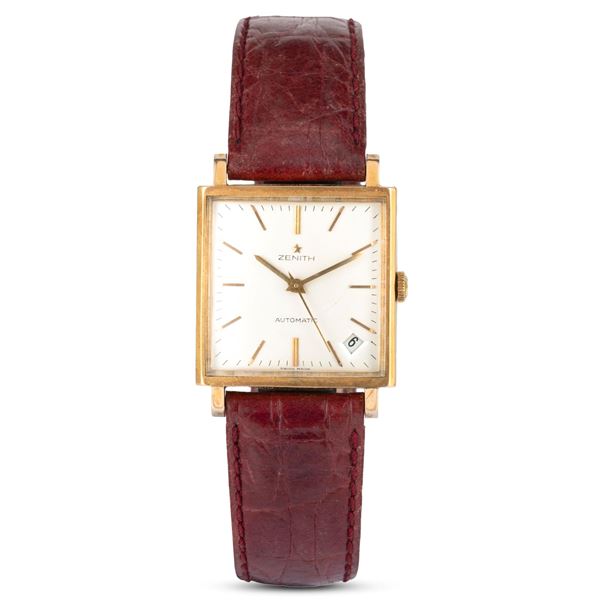 Zenith - Stellina in oro giallo 18k, quadrante argentè con datario e indici applicati, carica automatica, 29x29 mm