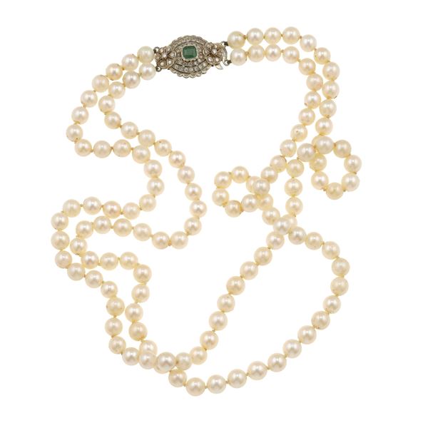 Collana a due fili di perle coltivate