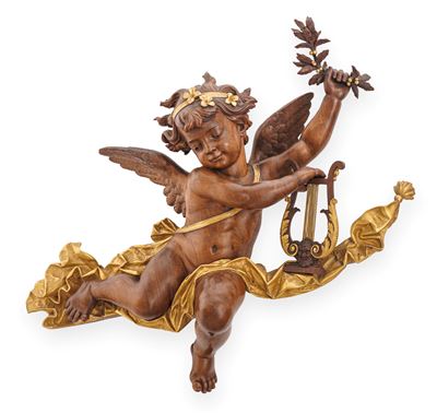 Allegoria della musica, scultura in legno scolpito e parzialmente dorato