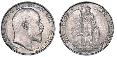 Regno Unito. George V, 1910-1936. Florin 1902.