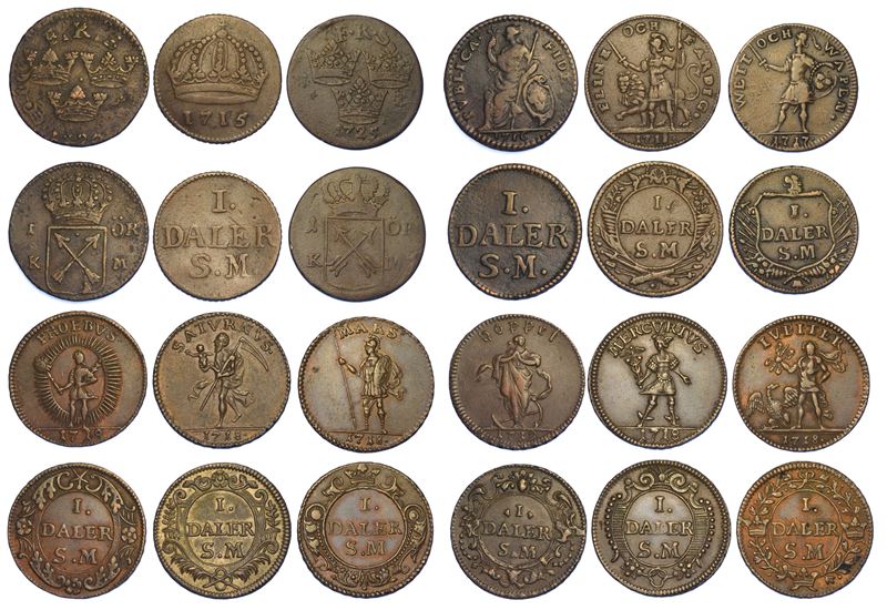 SVEZIA. Lotto di dodici monete.  - Auction Numismatics - I - Cambi Casa d'Aste