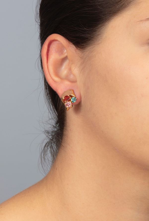 Repossi. Orecchini con tormaline multicolor e quarzo