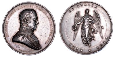 Austria. Josef Wenzel Radetzky, 1766-1858. Medaglia in Argento 1848. Vittorie del Conte Radetzky ...