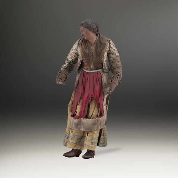 Popolana con grembiule rosso. Napoli, XVIII-XIX secolo