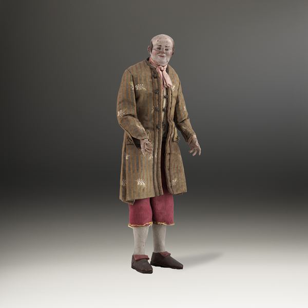 Popolano con giacca a righe e calzoni rossi. Napoli, XVIII-XIX secolo