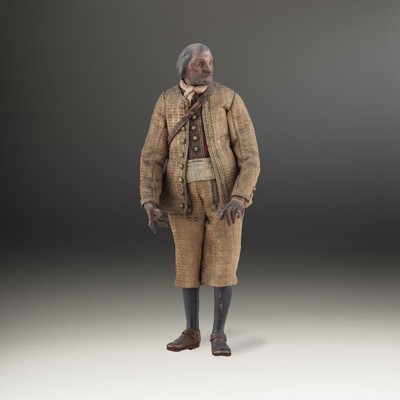 Popolano con giacca e calzoni gialli. Napoli, XVIII-XIX secolo  - Asta Scultura e Oggetti d'Arte - Cambi Casa d'Aste